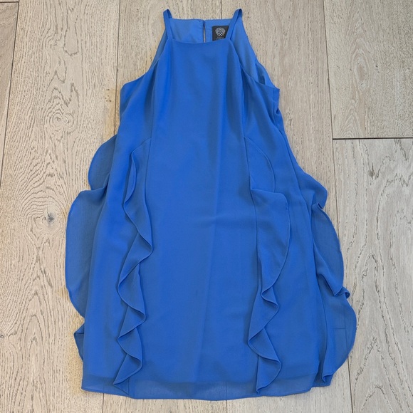 Vince Camuto High Neck Ruffle Dress in Size 0 - Picture 1 of 10